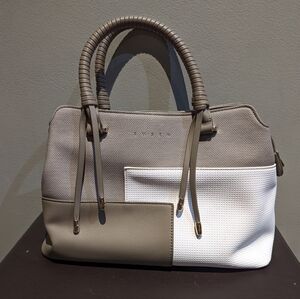 Elegant Gray and White Women's Handbag